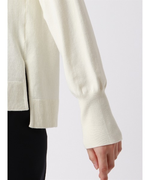 SUIT SQUARE（スーツスクエア）の「ボトルネックニット 長袖 ハンドウォッシュ ハイストレッチビスコース天竺 destyle（ニット/セーター・レディース・オフホワイト/テラコッタ/ブラック・38(9号)）」の9枚目の写真