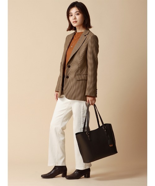 SUIT SQUARE（スーツスクエア）の「ボトルネックニット 長袖 ハンドウォッシュ ハイストレッチビスコース天竺 destyle（ニット/セーター・レディース・オフホワイト/テラコッタ/ブラック・38(9号)）」の12枚目の写真