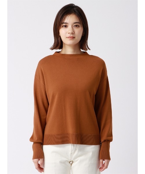 SUIT SQUARE（スーツスクエア）の「ボトルネックニット 長袖 ハンドウォッシュ ハイストレッチビスコース天竺 destyle（ニット/セーター・レディース・オフホワイト/テラコッタ/ブラック・38(9号)）」の13枚目の写真