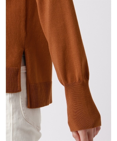 SUIT SQUARE（スーツスクエア）の「ボトルネックニット 長袖 ハンドウォッシュ ハイストレッチビスコース天竺 destyle（ニット/セーター・レディース・オフホワイト/テラコッタ/ブラック・38(9号)）」の17枚目の写真