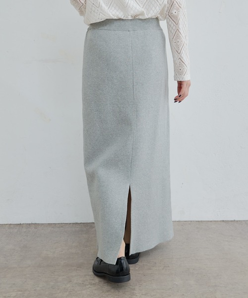 PUAL CE CIN（ピュアルセシン）の「【Du noir】ミラノリブニットナロースカート（スカート・レディース・グレー/ブラック/ブルー/レッド・FREE）」の8枚目の写真