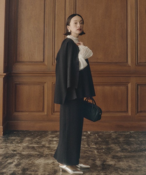 PUAL CE CIN（ピュアルセシン）の「【Du noir】ミラノリブニットナロースカート（スカート・レディース・グレー/ブラック/ブルー/レッド・FREE）」の5枚目の写真