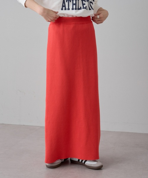 PUAL CE CIN（ピュアルセシン）の「【Du noir】ミラノリブニットナロースカート（スカート・レディース・グレー/ブラック/ブルー/レッド・FREE）」の15枚目の写真