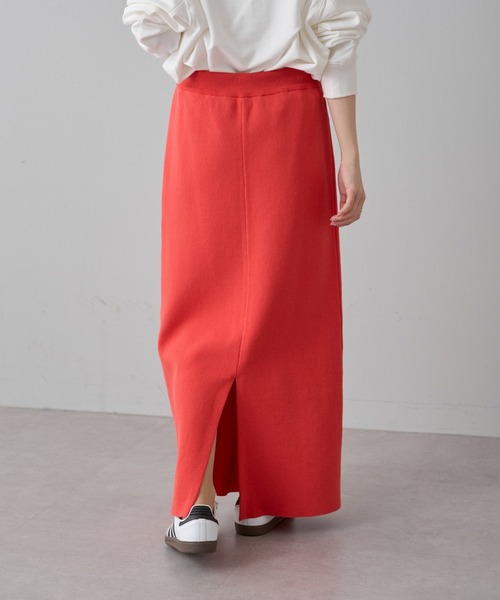 PUAL CE CIN（ピュアルセシン）の「【Du noir】ミラノリブニットナロースカート（スカート・レディース・グレー/ブラック/ブルー/レッド・FREE）」の17枚目の写真