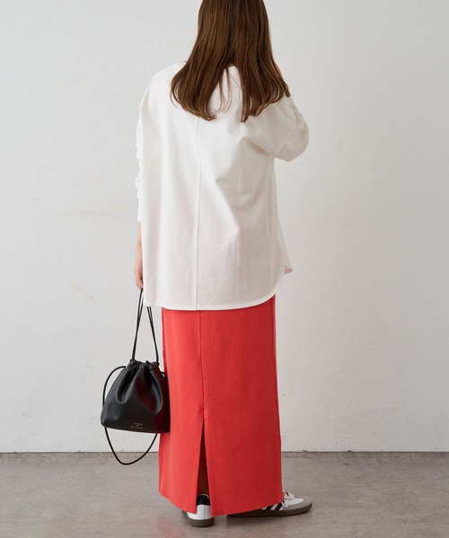 PUAL CE CIN（ピュアルセシン）の「【Du noir】ミラノリブニットナロースカート（スカート・レディース・グレー/ブラック/ブルー/レッド・FREE）」の19枚目の写真