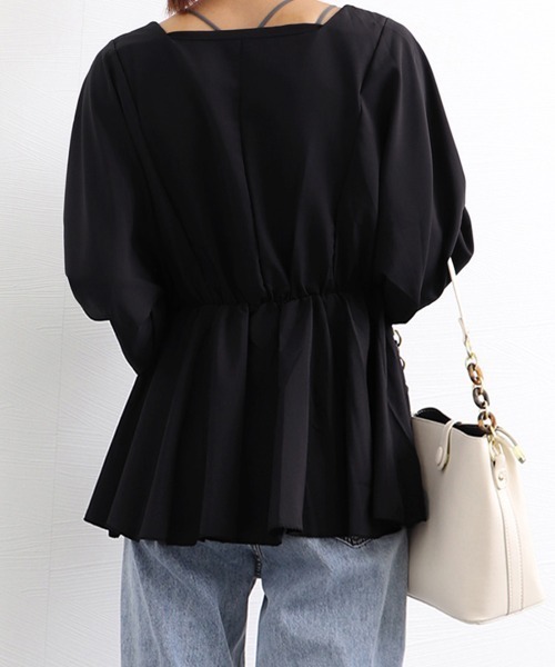 Miniministore(ミニミニストア)の「ボリューム袖 シャツブラウス Vネック(シャツ/ブラウス・レディース・ブラック/ダークグレー/ホワイト・L/XL/M)」の12枚目の写真