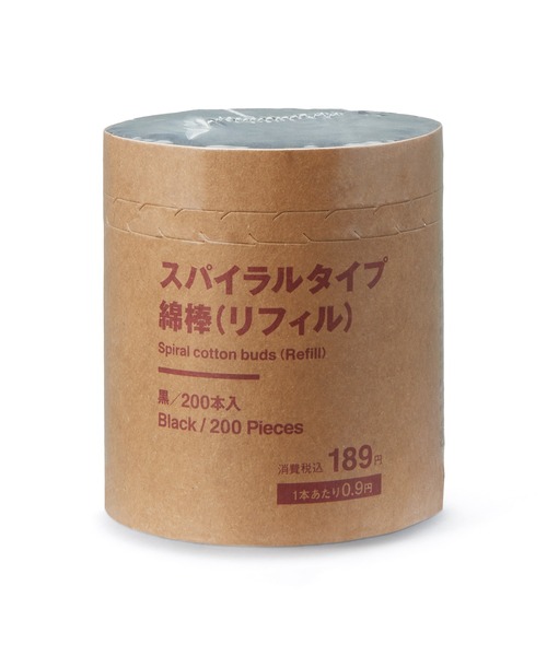 無印良品(ムジルシリョウヒン)の「スパイラルタイプ綿棒(リフィル) 黒/200本入(その他ボディ・ヘアケア・レディース・その他・FREE)」の1枚目の写真