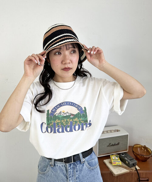 DISCOAT（ディスコート）の「ボーダーサーモハット（ハット・レディース・ベージュ/ブラック・FREE）」の4枚目の写真