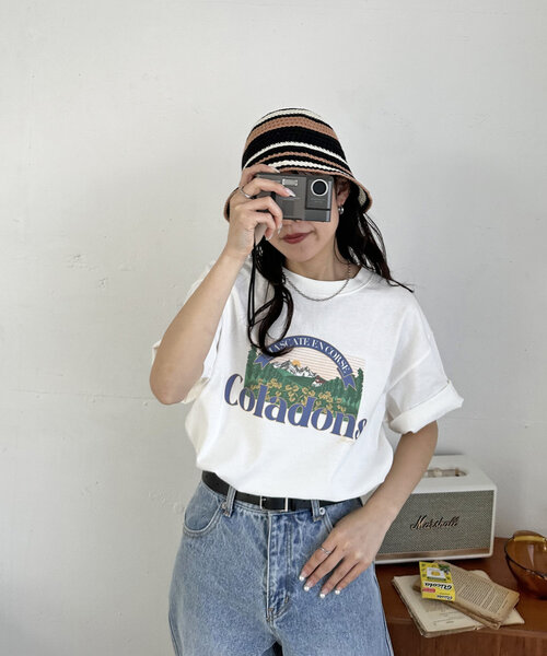 DISCOAT（ディスコート）の「ボーダーサーモハット（ハット・レディース・ベージュ/ブラック・FREE）」の6枚目の写真