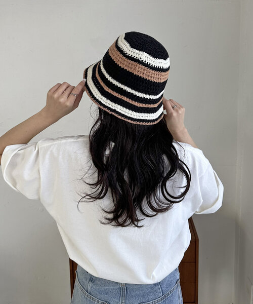 DISCOAT（ディスコート）の「ボーダーサーモハット（ハット・レディース・ベージュ/ブラック・FREE）」の10枚目の写真
