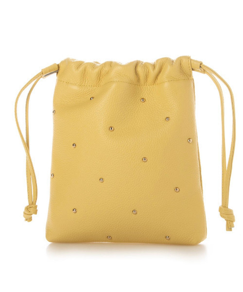 perche(ペルケ)の「ペルケ perche / 牛革スタッズ・パラコード2wayドロストショルダー(ショルダーバッグ・レディース・イエロー/シルバー/ブラック・FREE)」の3枚目の写真