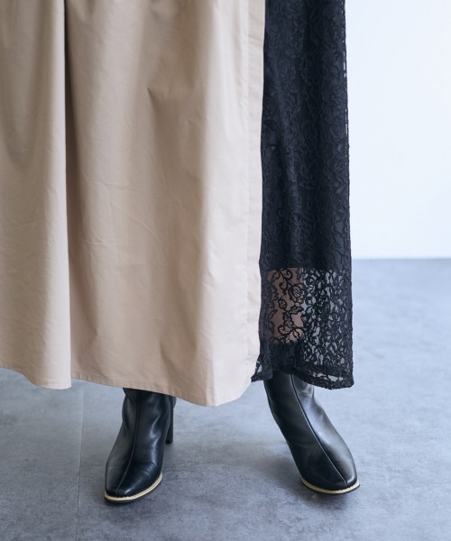 SMILE LAND（スマイルランド）の「＜大きいサイズ＞サイドレースジャンパースカート【OtonaSMILE】（ジャンパースカート・レディース・ベージュ/ブラック・5L/4L/LL/3L/L）」の8枚目の写真