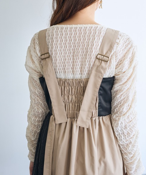 SMILE LAND（スマイルランド）の「＜大きいサイズ＞サイドレースジャンパースカート【OtonaSMILE】（ジャンパースカート・レディース・ベージュ/ブラック・5L/4L/LL/3L/L）」の13枚目の写真