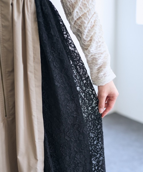 SMILE LAND（スマイルランド）の「＜大きいサイズ＞サイドレースジャンパースカート【OtonaSMILE】（ジャンパースカート・レディース・ベージュ/ブラック・5L/4L/LL/3L/L）」の15枚目の写真