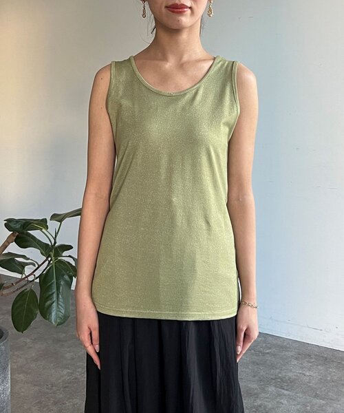 Chez toi(シェトワ)の「前後2WAYラメタンク(キャミソール・レディース・ブラック/オフホワイト/ライトグレー/グリーン・FREE)」の22枚目の写真