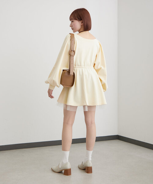mline（エムライン）の「[mline]ペプラムミニワンピース（ワンピース・レディース・グレー/アイボリー/グリーン系その他・FREE）」の8枚目の写真