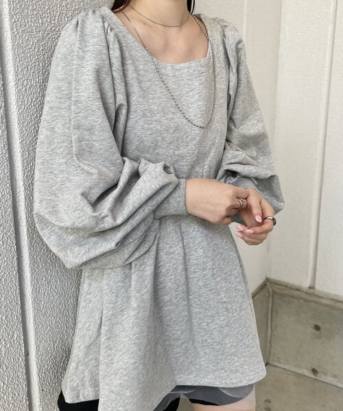 mline（エムライン）の「[mline]ペプラムミニワンピース（ワンピース・レディース・グレー/アイボリー/グリーン系その他・FREE）」の17枚目の写真