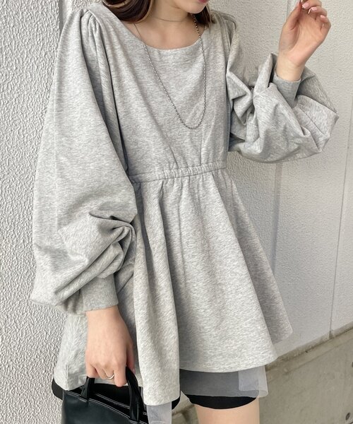 mline（エムライン）の「[mline]ペプラムミニワンピース（ワンピース・レディース・グレー/アイボリー/グリーン系その他・FREE）」の19枚目の写真