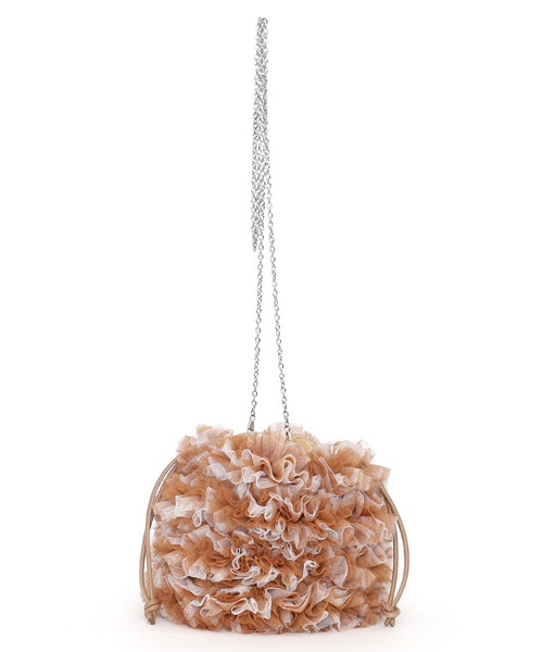 SMIR NASLI（サミールナスリ）の「配色チュール２ＷＡＹドロストショルダーバッグ（ショルダーバッグ・レディース・ネイビー/キャメル/グリーン・FREE）」の4枚目の写真