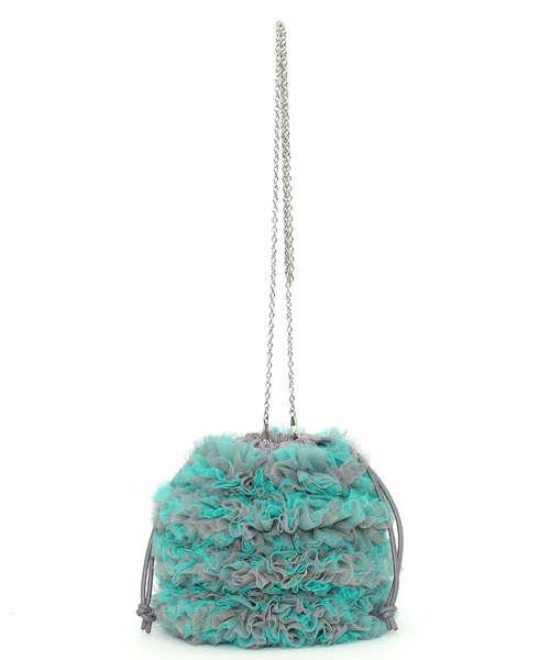 SMIR NASLI（サミールナスリ）の「配色チュール２ＷＡＹドロストショルダーバッグ（ショルダーバッグ・レディース・ネイビー/キャメル/グリーン・FREE）」の5枚目の写真