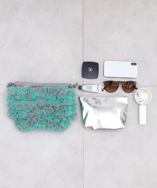 SMIR NASLI（サミールナスリ）の「配色チュール２ＷＡＹドロストショルダーバッグ（ショルダーバッグ・レディース・ネイビー/キャメル/グリーン・FREE）」の21枚目の写真