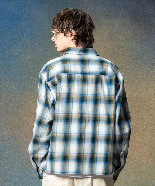 glamb(グラム)の「Short Check Shirt / ショートチェックシャツ(シャツ/ブラウス・メンズ・ブルー/レッド/オレンジ・S/M/L)」の18枚目の写真