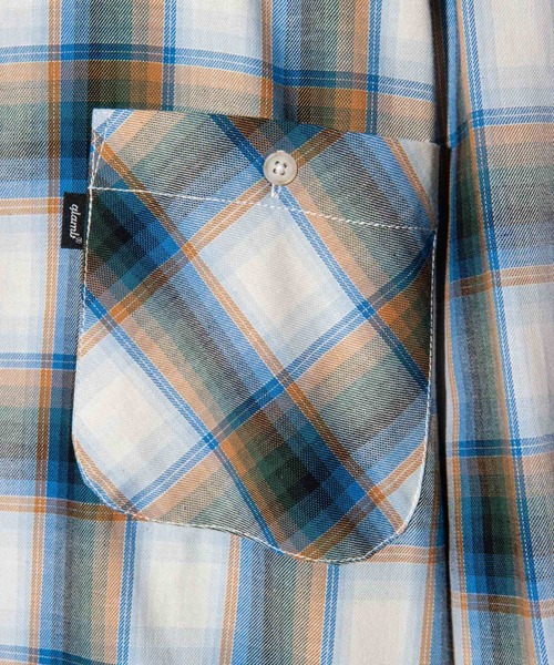 glamb(グラム)の「Short Check Shirt / ショートチェックシャツ(シャツ/ブラウス・メンズ・ブルー/レッド/オレンジ・S/M/L)」の9枚目の写真