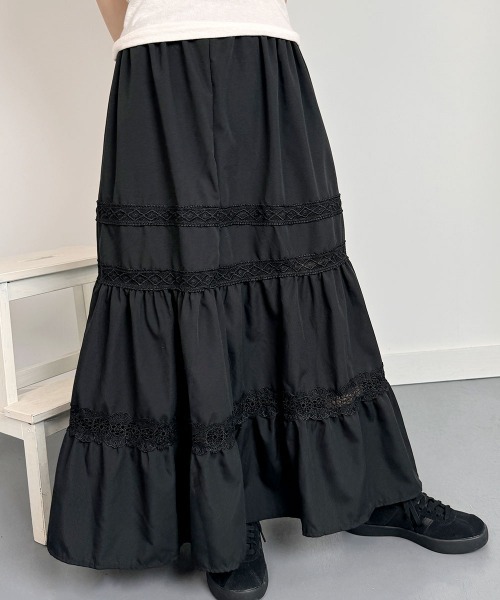 セール】ティアード ロングスカート / Tiered Long Skirt