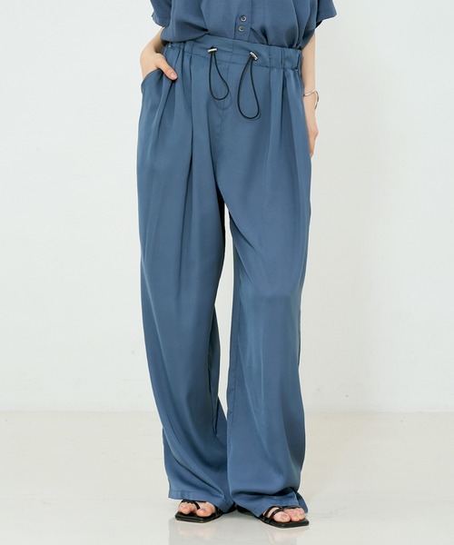 NOMINE（ノミネ）の「【セットアップ着用可】ヴィンテージサテン ドロスト パンツ（その他パンツ・レディース・チャコールグレー/マスタード/ブラウン/ブラウン系その他/グレイッシュブルー・M/S）」の4枚目の写真