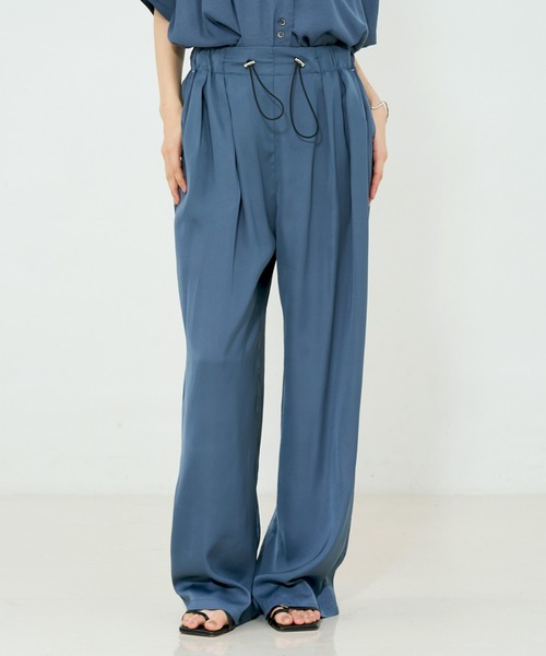 NOMINE（ノミネ）の「【セットアップ着用可】ヴィンテージサテン ドロスト パンツ（その他パンツ・レディース・チャコールグレー/マスタード/ブラウン/ブラウン系その他/グレイッシュブルー・M/S）」の18枚目の写真