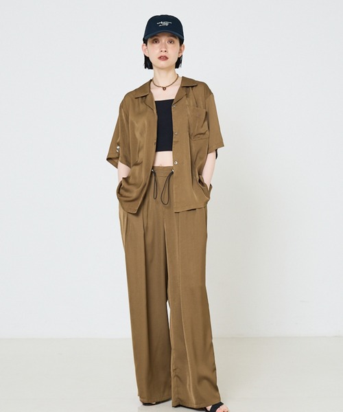 NOMINE（ノミネ）の「【セットアップ着用可】ヴィンテージサテン ドロスト パンツ（その他パンツ・レディース・チャコールグレー/マスタード/ブラウン/ブラウン系その他/グレイッシュブルー・M/S）」の7枚目の写真