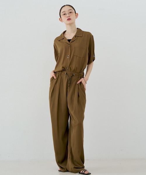 NOMINE（ノミネ）の「【セットアップ着用可】ヴィンテージサテン ドロスト パンツ（その他パンツ・レディース・チャコールグレー/マスタード/ブラウン/ブラウン系その他/グレイッシュブルー・M/S）」の10枚目の写真