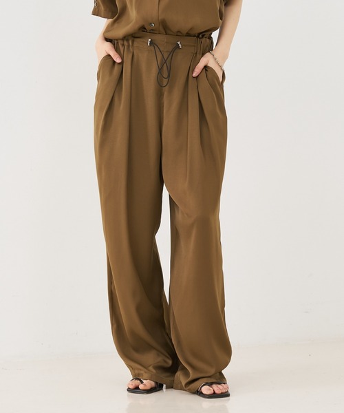 NOMINE（ノミネ）の「【セットアップ着用可】ヴィンテージサテン ドロスト パンツ（その他パンツ・レディース・チャコールグレー/マスタード/ブラウン/ブラウン系その他/グレイッシュブルー・M/S）」の13枚目の写真