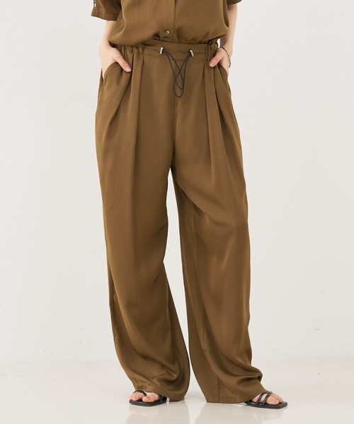 NOMINE（ノミネ）の「【セットアップ着用可】ヴィンテージサテン ドロスト パンツ（その他パンツ・レディース・チャコールグレー/マスタード/ブラウン/ブラウン系その他/グレイッシュブルー・M/S）」の14枚目の写真