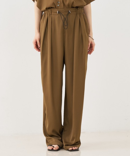 NOMINE（ノミネ）の「【セットアップ着用可】ヴィンテージサテン ドロスト パンツ（その他パンツ・レディース・チャコールグレー/マスタード/ブラウン/ブラウン系その他/グレイッシュブルー・M/S）」の21枚目の写真
