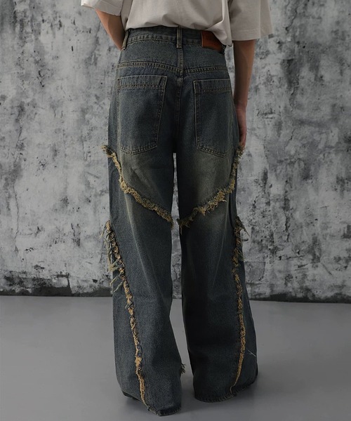 ARULE（アルール）の「A'GEM/9 × .kom 『ARULE/アルール』 フリンジ加工デニム（デニムパンツ・レディース・ブルー/ブラック・L/M）」の6枚目の写真