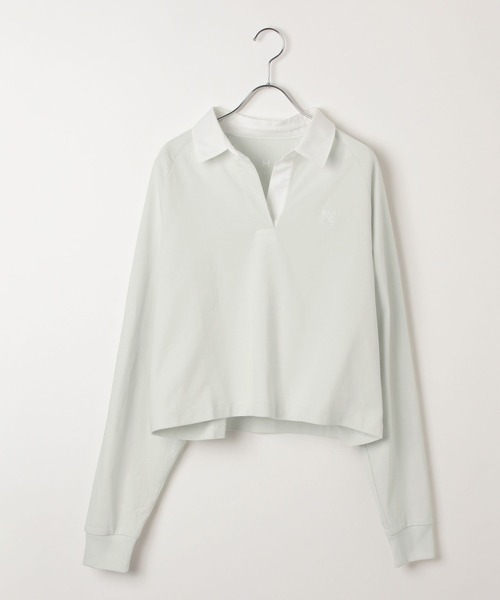 HEREIAM(ヘレイアム)の「【HEREIAM】吸水速乾&接触冷感/スキッパーラガーシャツ(Tシャツ/カットソー・レディース・ブラック/ライトグレー・FREE)」の14枚目の写真