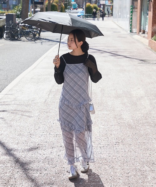 フォクシー　カタログ掲載　麻混　折りたたみ　日傘 nifty colors × forksy. 】ニフティカラーズ 別注 遮光 晴雨兼用
