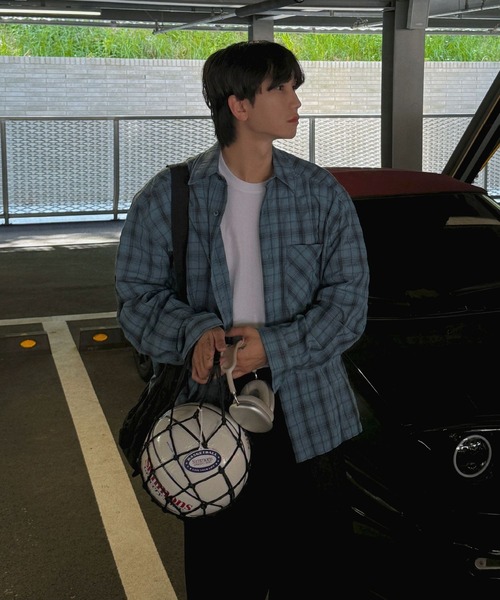 ASCLO（エジュクロ）の「【UNISEX】ASCLO／グレンチェックシャツ（シャツ/ブラウス・レディース・チャコールグレー/ブルー・FREE）」の20枚目の写真