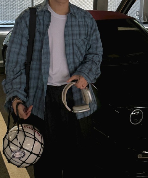 ASCLO（エジュクロ）の「【UNISEX】ASCLO／グレンチェックシャツ（シャツ/ブラウス・レディース・チャコールグレー/ブルー・FREE）」の22枚目の写真