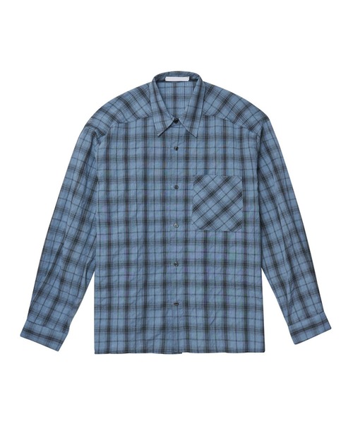 ASCLO（エジュクロ）の「【UNISEX】ASCLO／グレンチェックシャツ（シャツ/ブラウス・レディース・チャコールグレー/ブルー・FREE）」の10枚目の写真