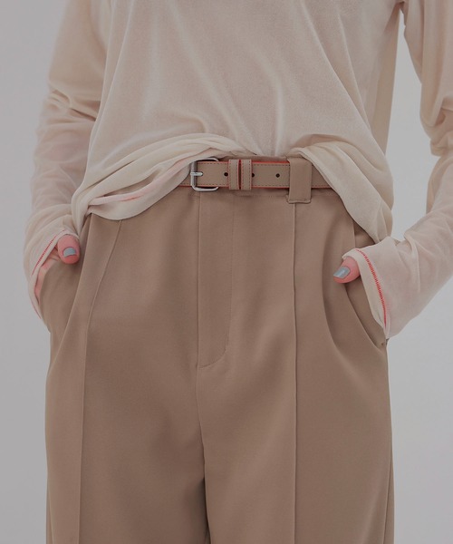 DRESSLAVE（ドレスレイブ）の「cuprime stretch tarperd trousers(キュプラストレッチテーパードトラウザー)（スラックス・レディース・ベージュ/ブラック・36/38）」の5枚目の写真