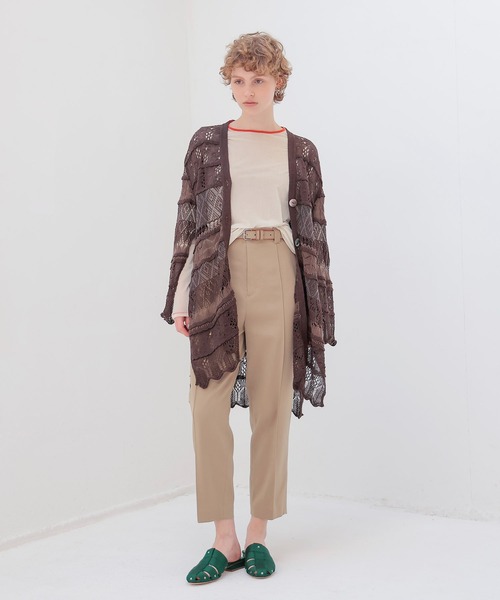 DRESSLAVE（ドレスレイブ）の「cuprime stretch tarperd trousers(キュプラストレッチテーパードトラウザー)（スラックス・レディース・ベージュ/ブラック・36/38）」の8枚目の写真