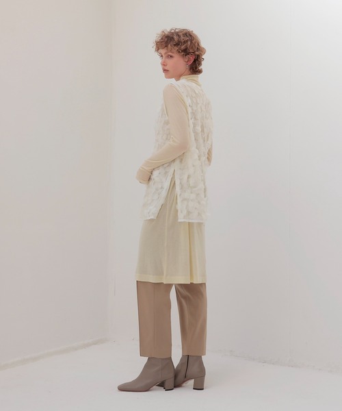 DRESSLAVE（ドレスレイブ）の「cuprime stretch tarperd trousers(キュプラストレッチテーパードトラウザー)（スラックス・レディース・ベージュ/ブラック・36/38）」の12枚目の写真