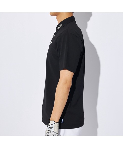 FILA GOLF(フィラゴルフ )の「FILA GOLF/フィラ ゴルフ ゴルフウェア ジャガード モックネック 半袖 シャツ ポロシャツ(ポロシャツ・メンズ・ブルー/ブラック/ホワイト・L/LL/M)」の9枚目の写真