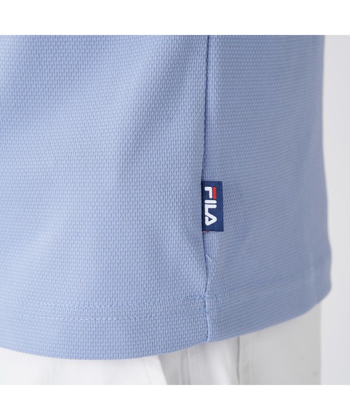 FILA GOLF(フィラゴルフ )の「FILA GOLF/フィラ ゴルフ ゴルフウェア ジャガード モックネック 半袖 シャツ ポロシャツ(ポロシャツ・メンズ・ブルー/ブラック/ホワイト・L/LL/M)」の21枚目の写真