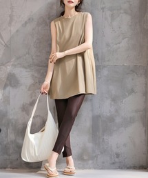 TeddyShop | 【紫外線遮蔽率 99.9%以上】レディース バックリボンノースリーブラッシュガードトップス+センタースリットロングパンツ 上下2点セット(ラッシュガード)