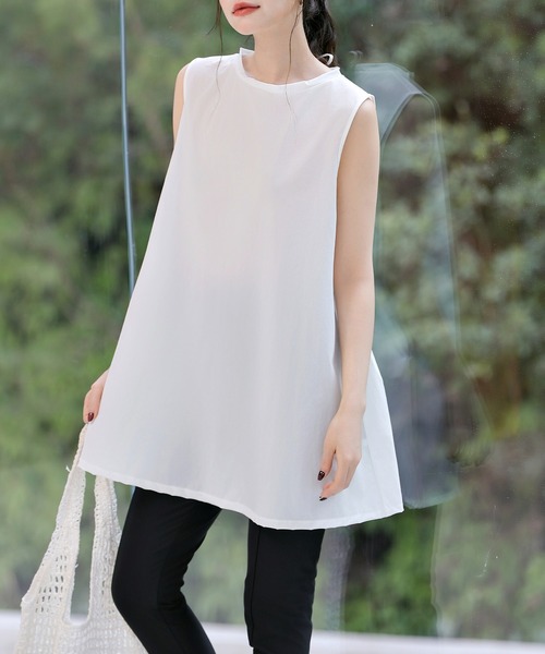 TeddyShop（テディショップ）の「【紫外線遮蔽率 99.9%以上】レディース バックリボンノースリーブラッシュガード+センタースリットロングパンツ 上下2点セット 水陸両用 水着体型カバー（ラッシュガード・レディース・ベージュ系その他/ブラック/ホワイト×ブラック/グリーン系その他・S/M/L/LL）」の8枚目の写真