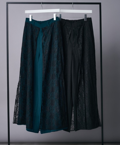 Ellno Loset(エルノロゼット)の「レースレイヤードパンツ(その他パンツ・メンズ・ブラック/ブルーグリーン・X-SMALL/SMALL/MEDIUM/LARGE)」の4枚目の写真