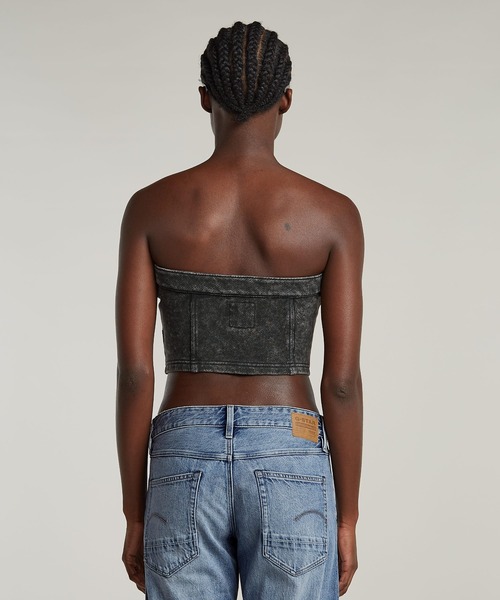 G-STAR(ジースター)の「WASHED CORSET/ヴィンテージライクオーバーダイチューブトップ(その他トップス・レディース・グレー系その他・SMALL/X-SMALL/MEDIUM)」の2枚目の写真